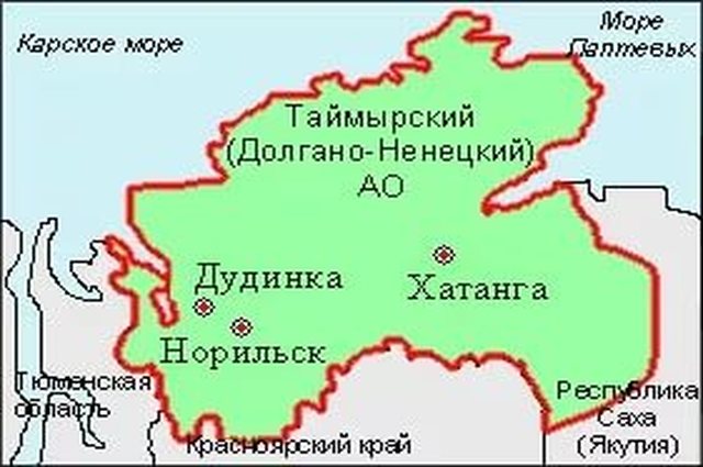 Карта россии дудинка